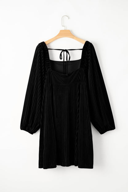 Black Velvet Babydoll Dress LT