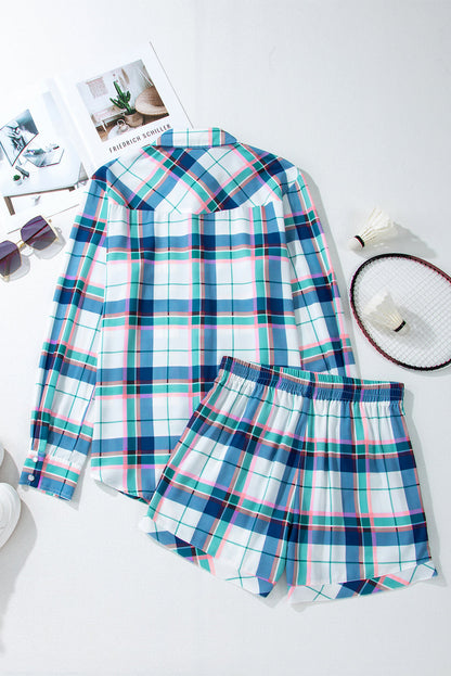 Blue Plaid Lounge Set LT