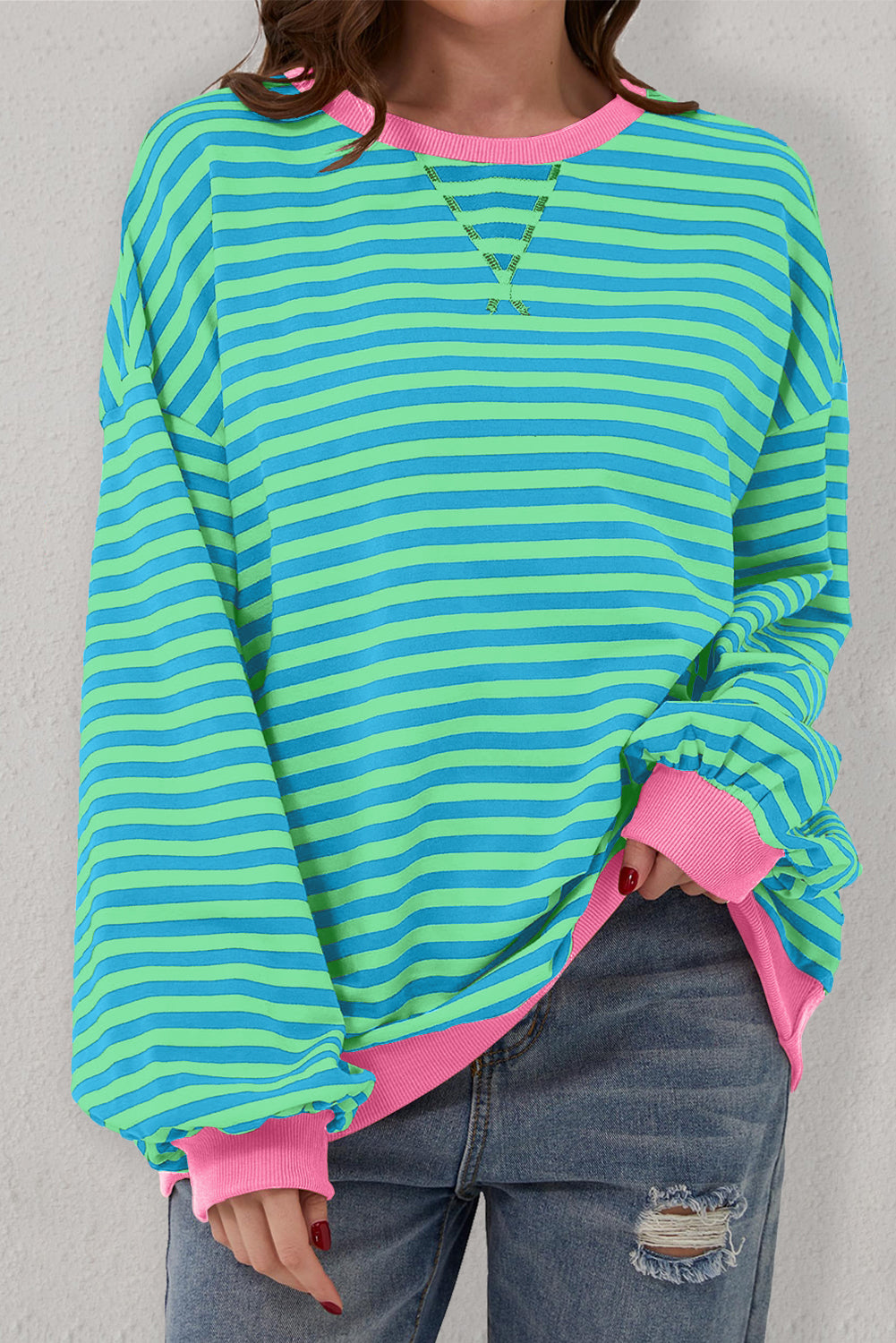 Blue Stripe Oversize Pullover RTS