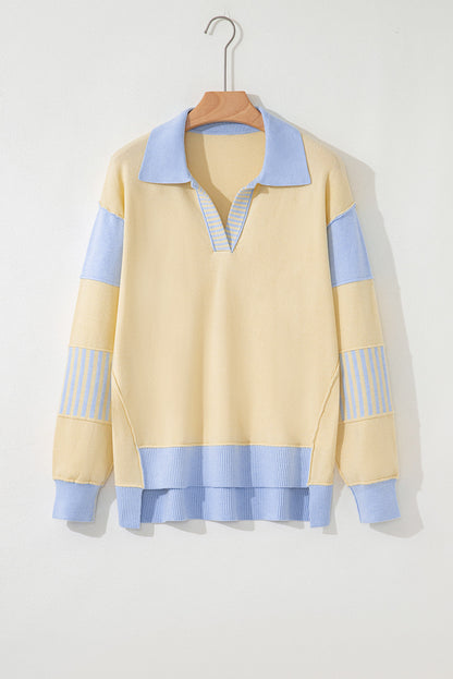 Blue Stripe Polo Sweater LT