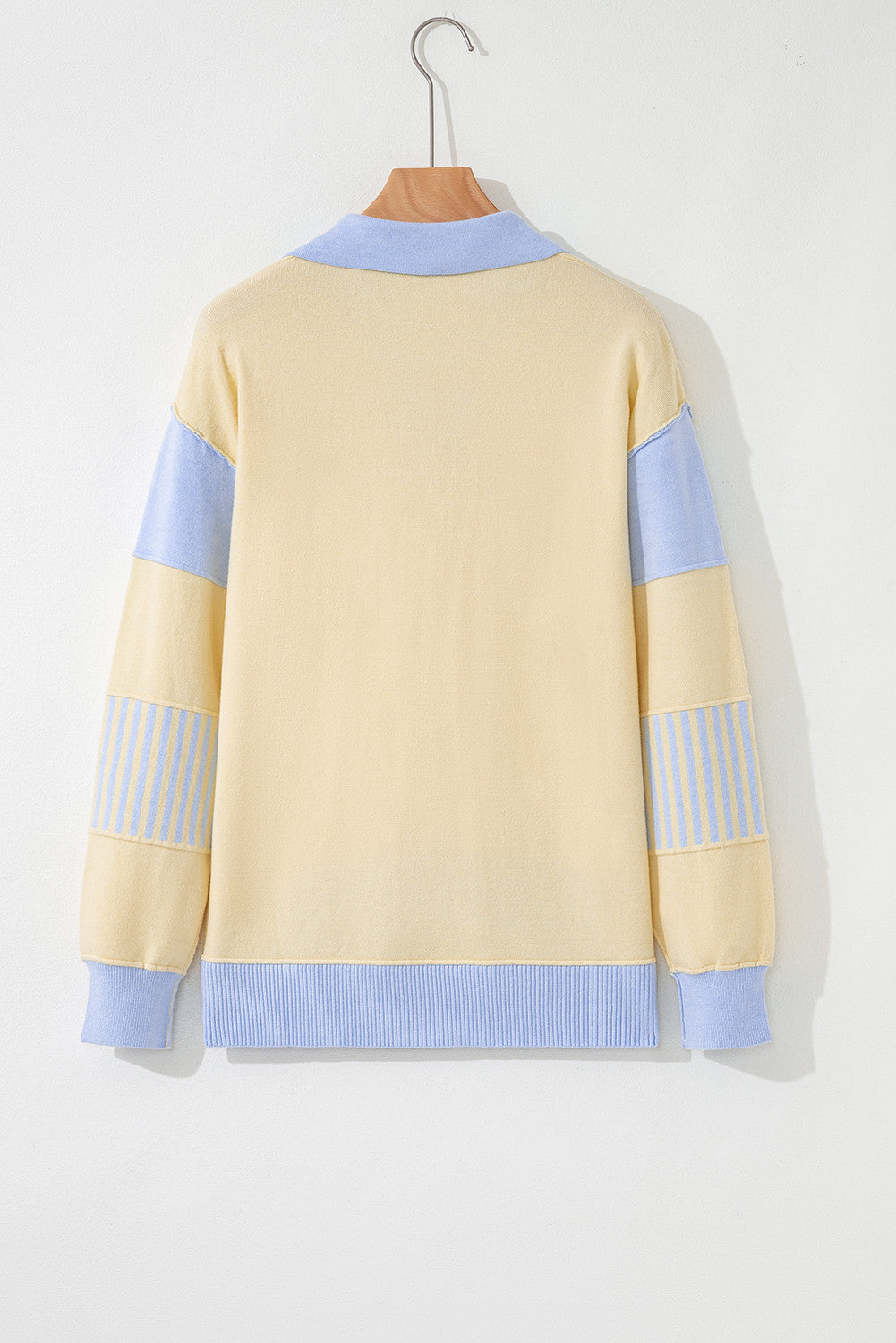 Blue Stripe Polo Sweater October.