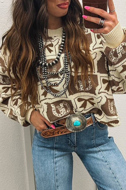 **MULTIPLE COLORS LISTED** Bows and Horseshoe Sweater RTS