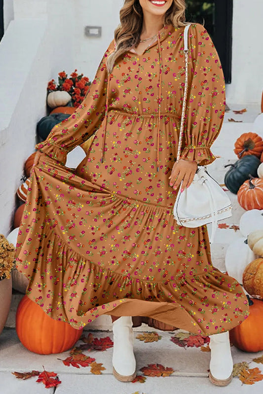 Brown Floral Plus Size Maxi LT