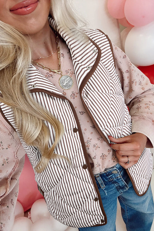 Stripe Snap Button Vest *TWO COLORS*  LT