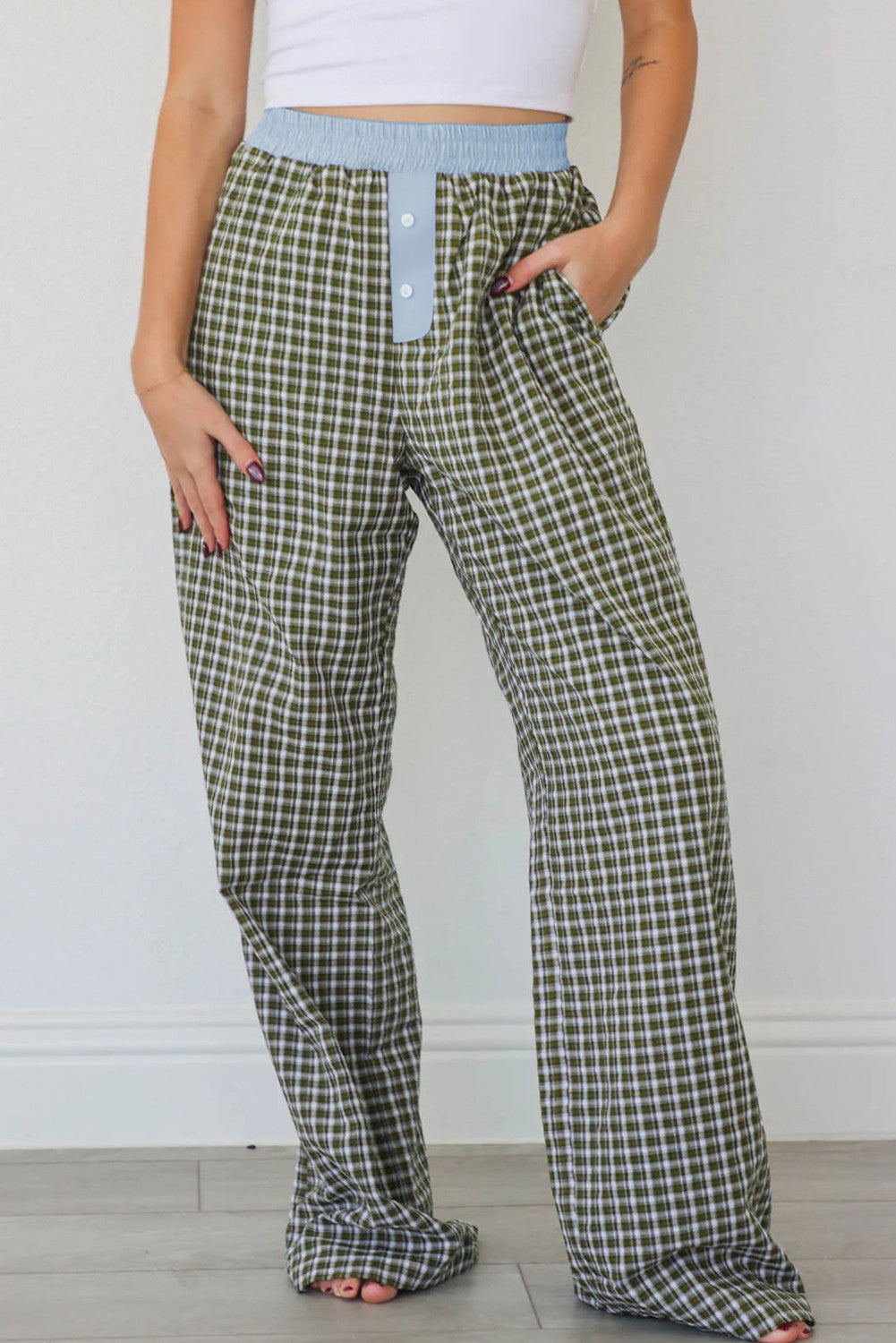 Brown Gingham Pants LT