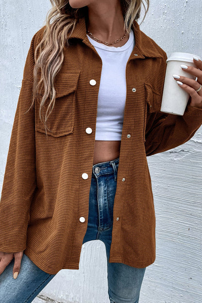Brown Textured Shacket September.