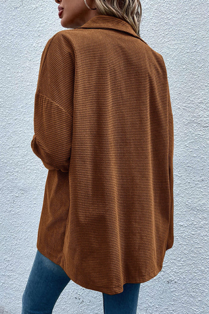 Brown Textured Shacket LT