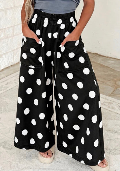 Polka Dot Wide Leg Pants