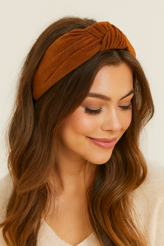 Chestnut Knotted Wide Headband LT