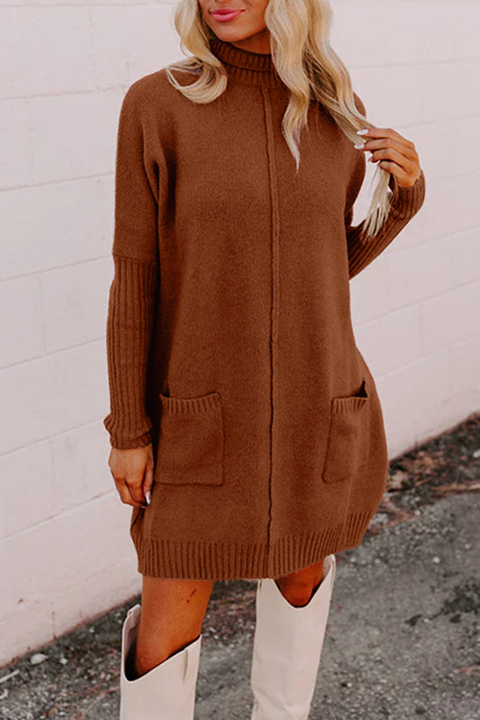 Chestnut Ribbed Sweater Dress LT