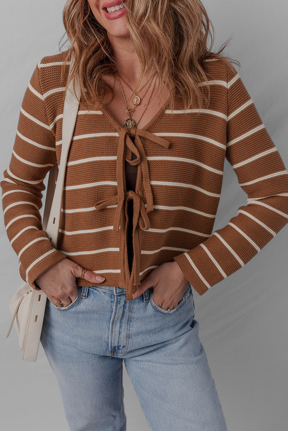 Chestnut Tie Front Cardigan LT