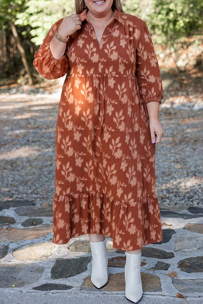 Cinnamon Plus Size Floral Dress LT