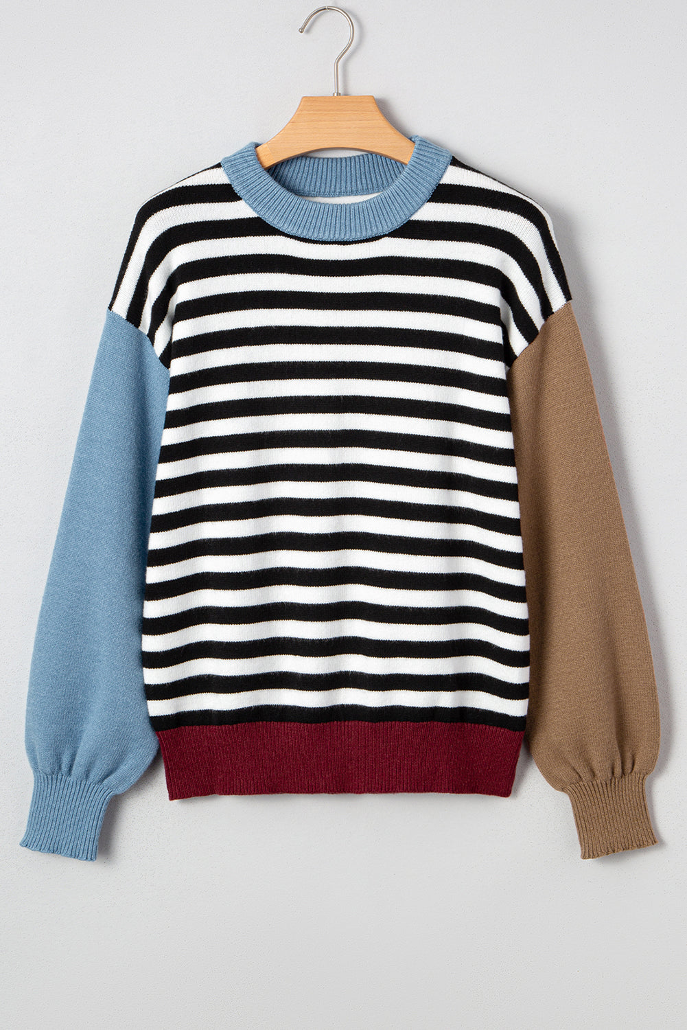 Colorblock Stripe Panel Sweater December.
