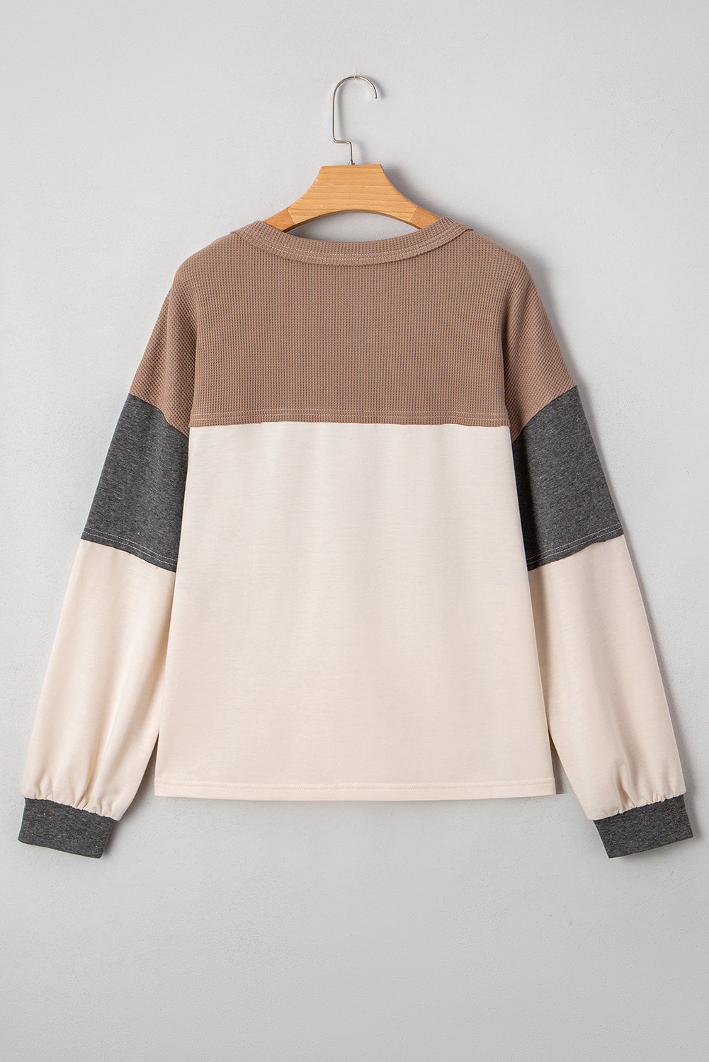 Colorblock Waffle Henley Top December.