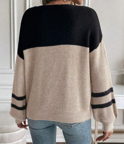 Colorblock knit Striped Sweater LT