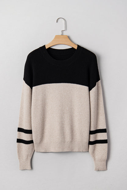 Colorblock knit Striped Sweater LT