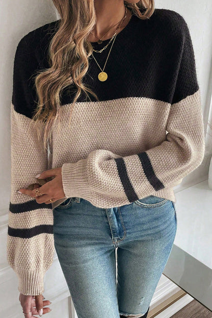 Colorblock knit Striped Sweater LT
