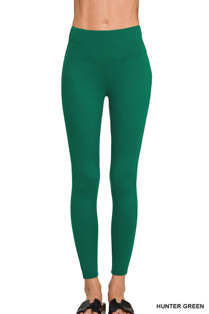 Brushed DTY Microfiber Wide Waistband Zenana Leggings