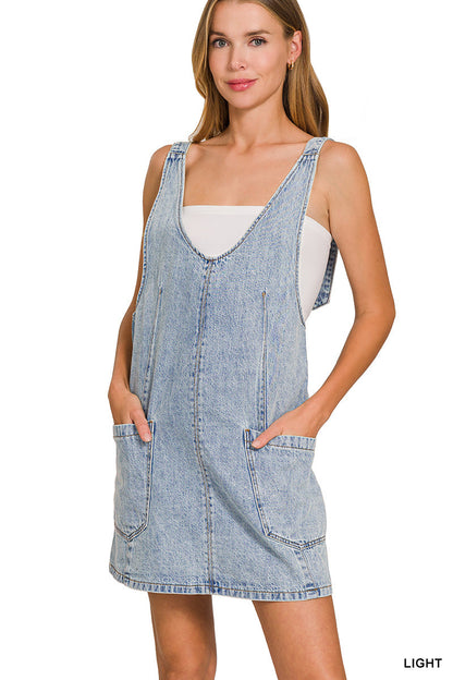 Denim Overall Dress Zenana New RTS