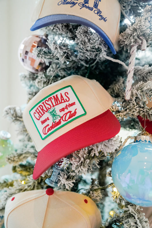 Christmas Cocktail Club - Red Vintage Trucker Hat