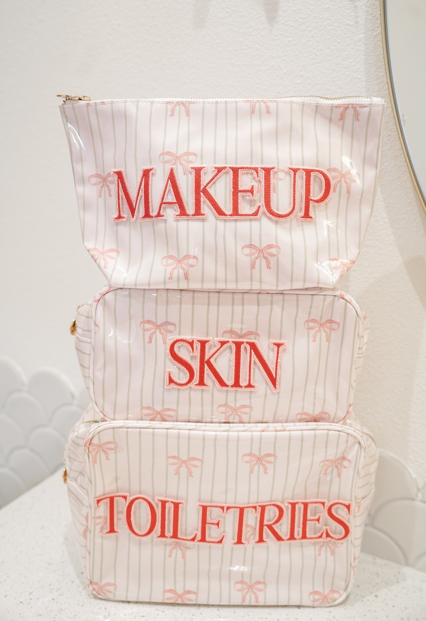 Skin - Pink Ribbons Clear Coat Large Bag