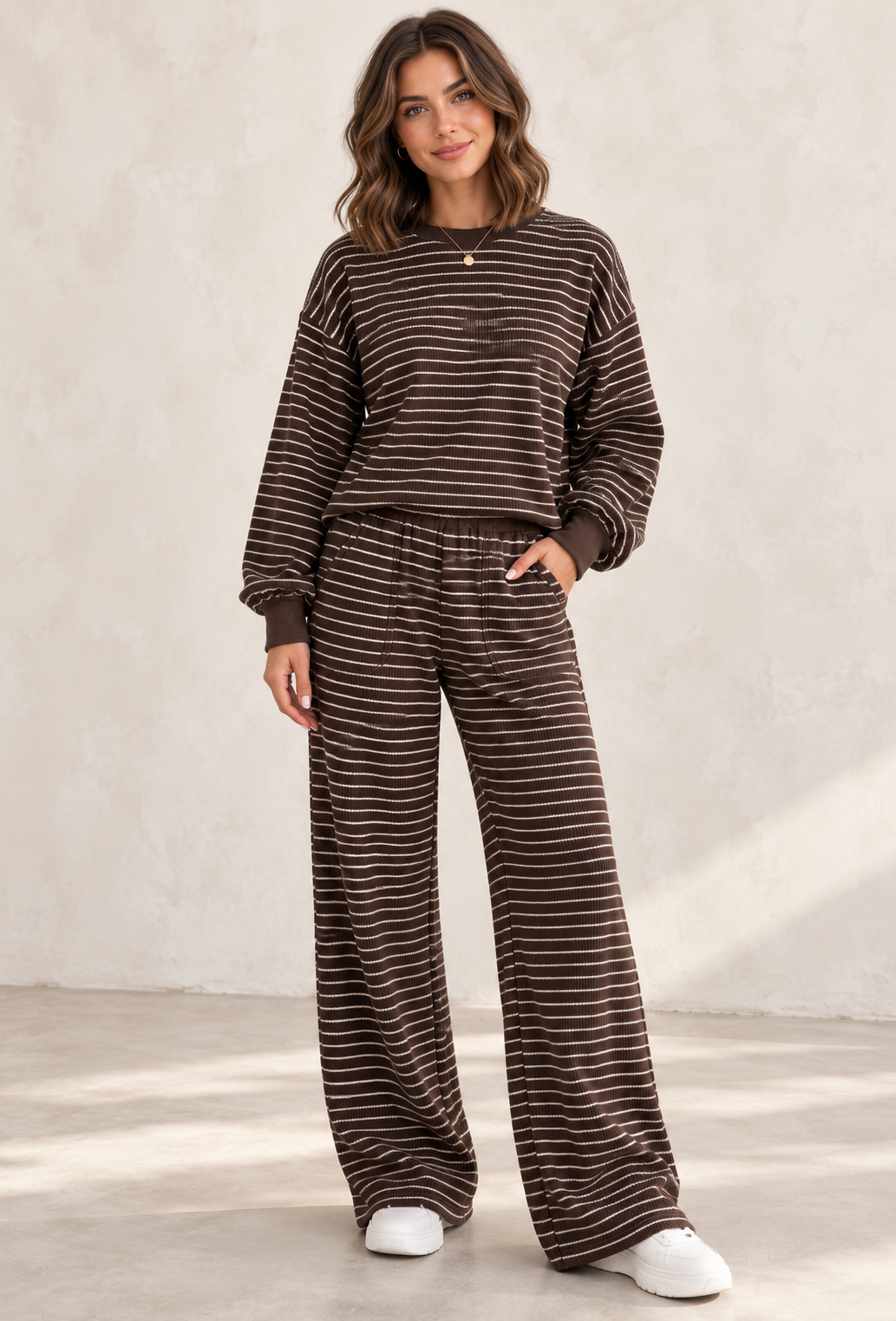 Stripe Terry Knit Set