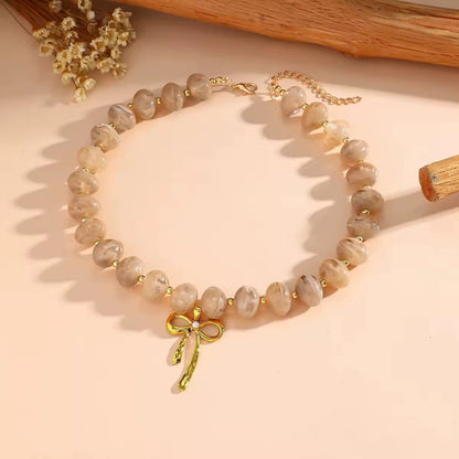 Beaded Bow Necklace RTS