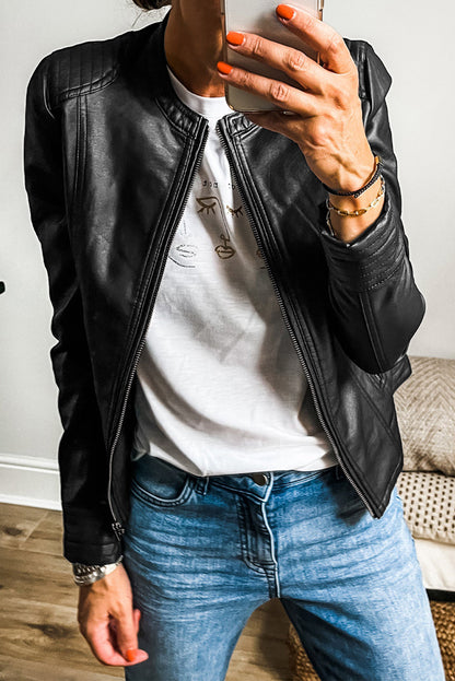 Faux Leather Fall Jacket *MULTIPLE COLORS* LT