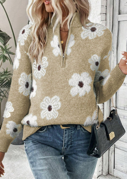 Khaki Floral Sweater LT