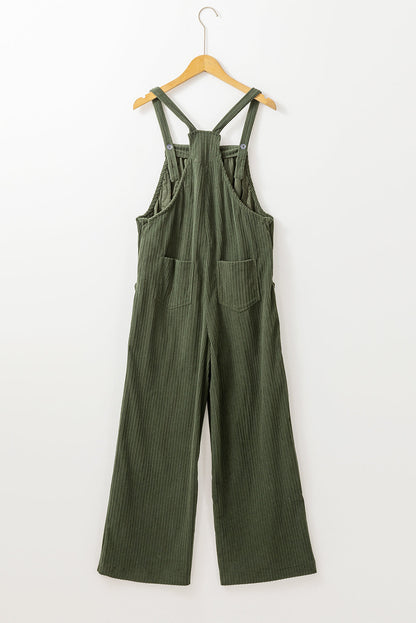 Green Corduroy Loose Overalls LT