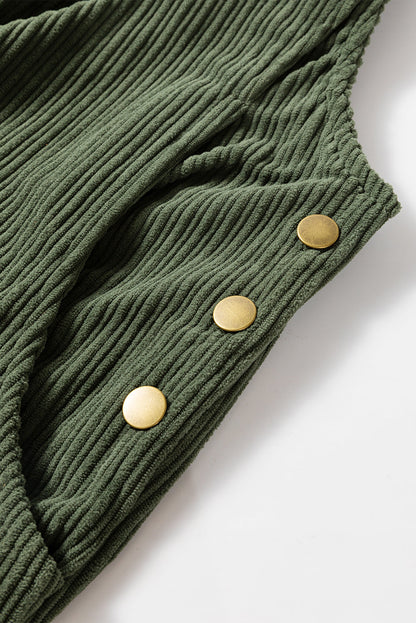 Green Corduroy Loose Overalls LT