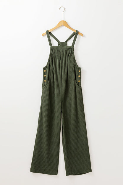 Green Corduroy Loose Overalls LT