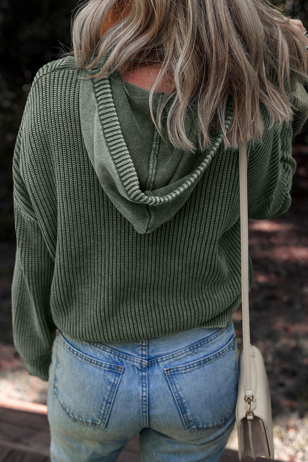 Green Mineral Wash Hooded Sweater LT