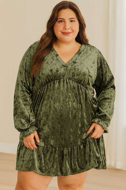 Plus Size Velvet Dress RTS