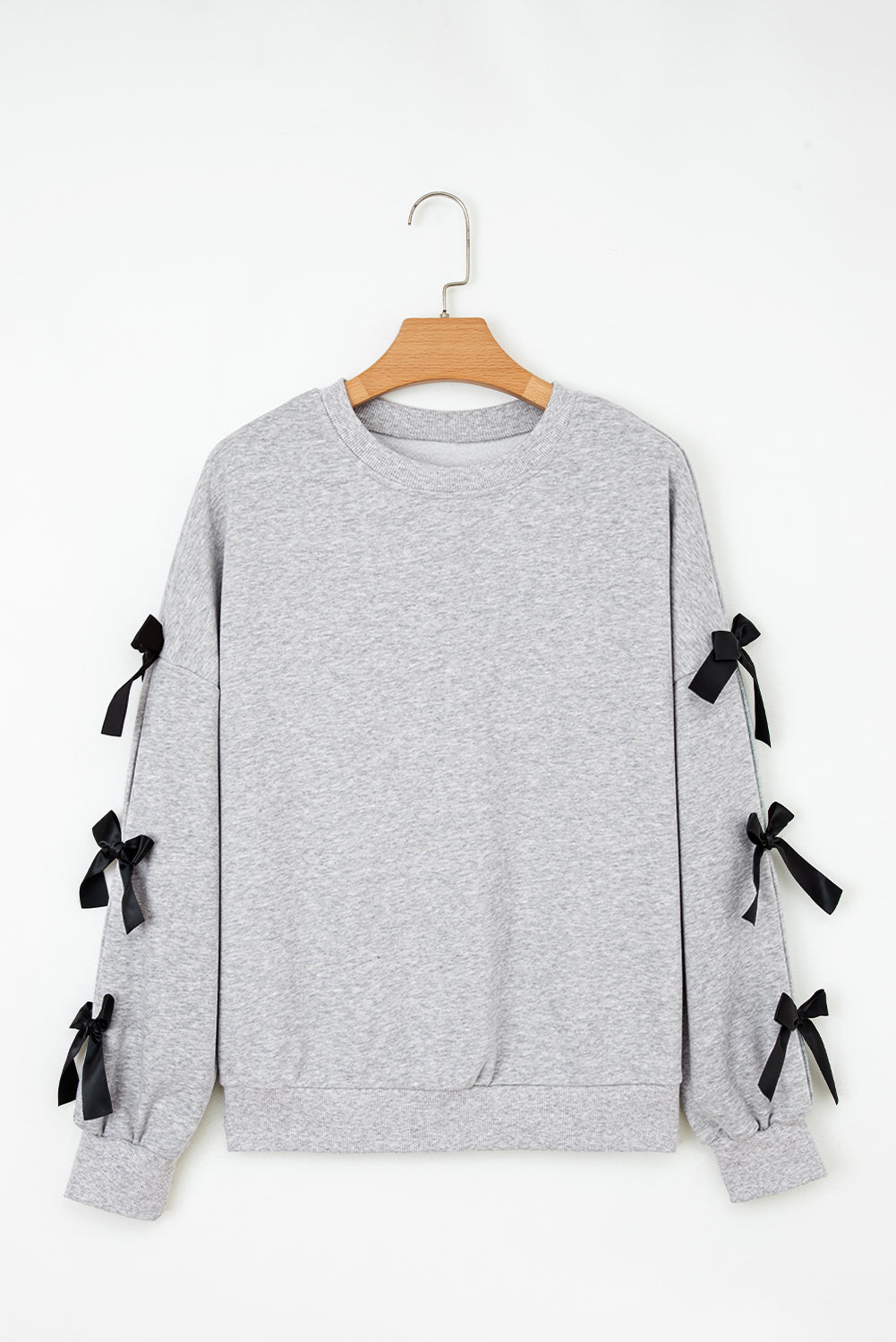 Grey Bow Sleeve Sweatshirt LT