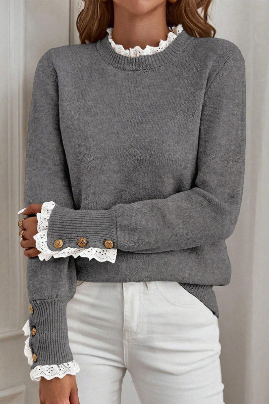 Lace Trim Sweater RTS