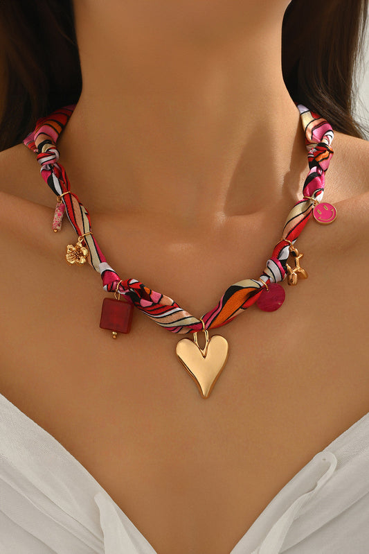 Heart Detail Scarf Necklace RTS