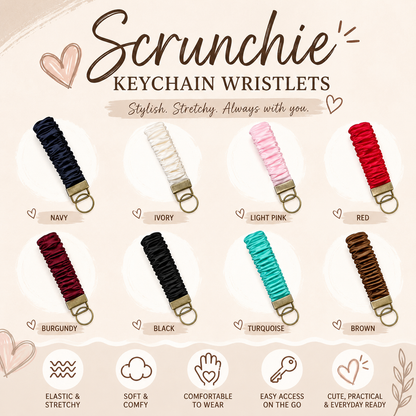 Scrunchie Keychain Wristlet RTS