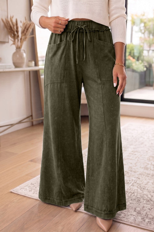 Mineral Wash Flare Pants