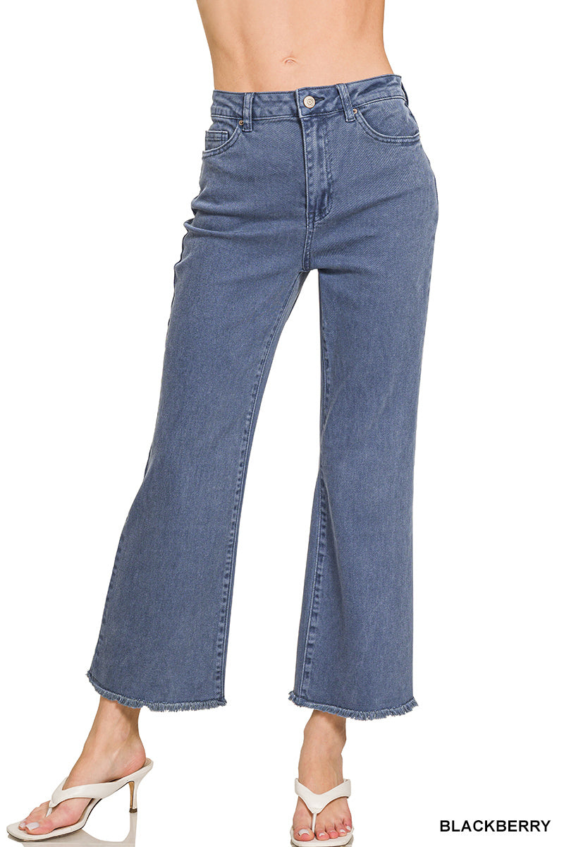 Frayed Bootcut  High Rise Jeans Zenana