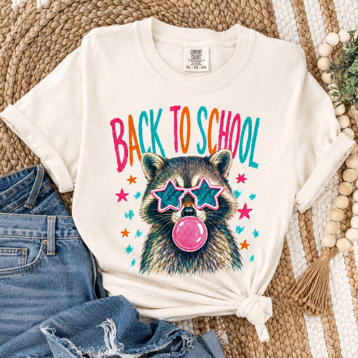 Youth Raccoon Back To School Tee.