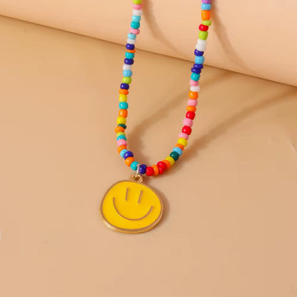 Smiley Beaded Necklace RTS