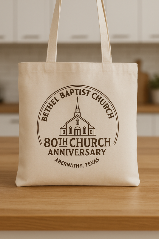 Bethel Baptist Church 80th Anniversary Canvas Tote Bag