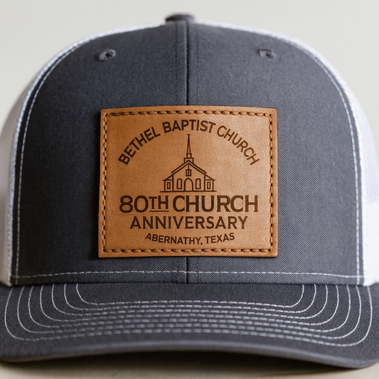 Bethel Baptist Church 80th Anniversary Leather Patch Hat