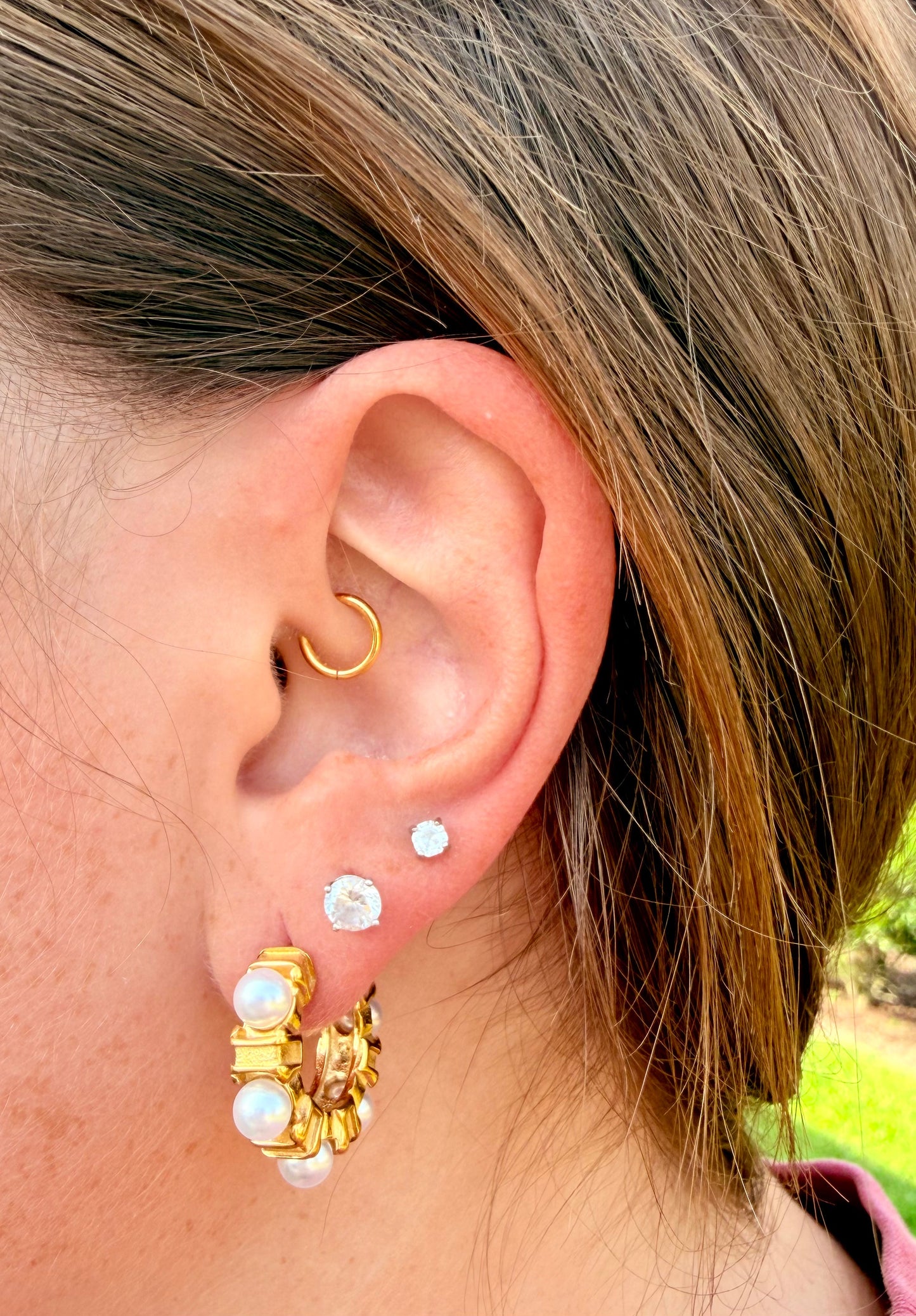 Pearl Hoop Earrings New RTS