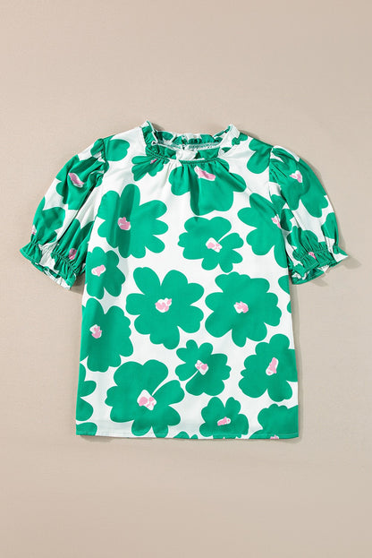 Green Flowers Blouse LT