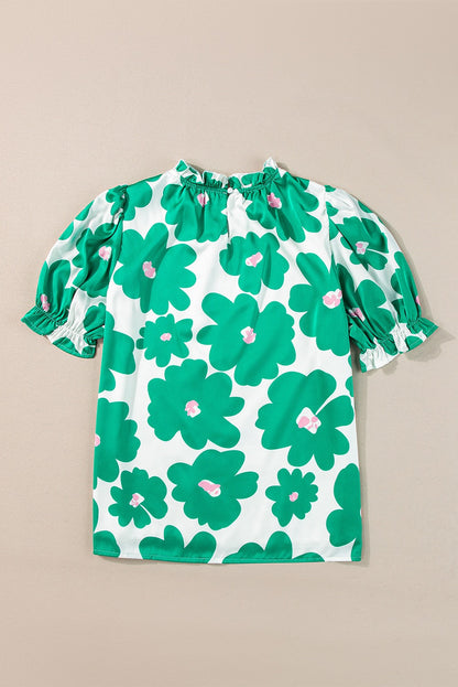 Green Flowers Blouse LT