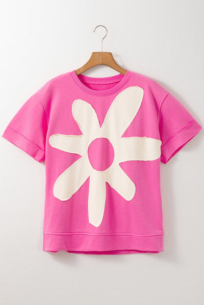 Pink Flower Patch Top RTS