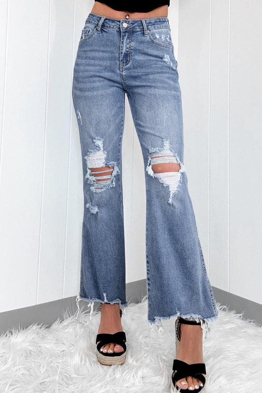 Distressed Flare Jeans February.