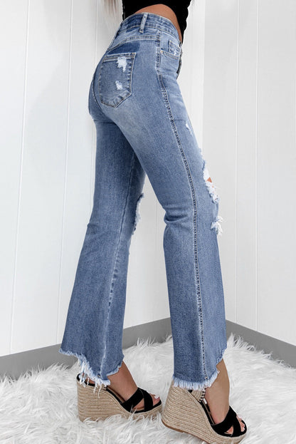 Distressed Flare Jeans February.